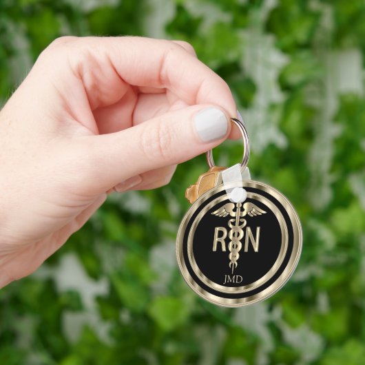 Monogram metaal goud voor een geregistreerde verpl sleutelhanger (Hand)
