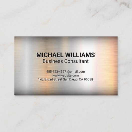 Monogram | Metaal industrieel staal Visitekaartje (Achterkant)