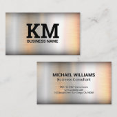 Monogram | Metaal industrieel staal Visitekaartje (Voorkant / Achterkant)