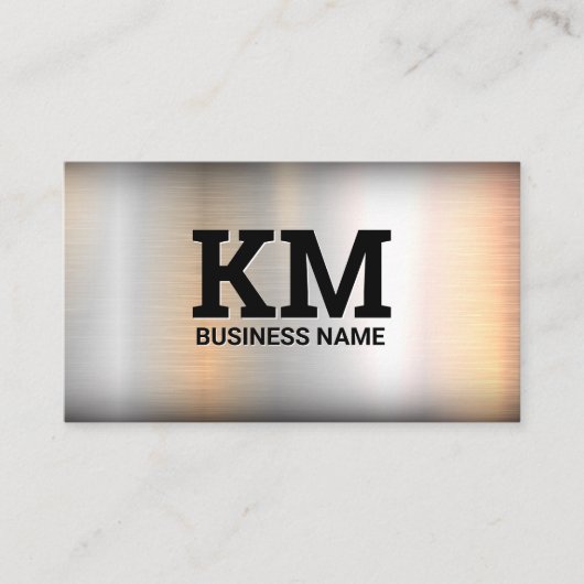 Monogram | Metaal industrieel staal Visitekaartje (Voorkant)