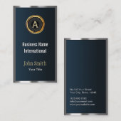 Monogram Metaal Lijst Donker Groen Visitekaartje (Voorkant / Achterkant)