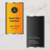 Monogram Metaal Lijst Elegant Gold Visitekaartje (Voorkant / Achterkant)