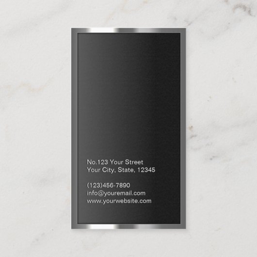 Monogram Metaal Lijst Elegant Gold Visitekaartje (Achterkant)