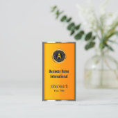 Monogram Metaal Lijst Elegant Gold Visitekaartje (Staand voorkant)