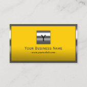 Monogram Metaal, Omgekeerd Professioneel Geel Visitekaartje (Voorkant)