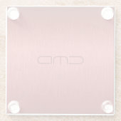 Monogram metaal rode achtergrond glazen onderzetter (Achterkant)