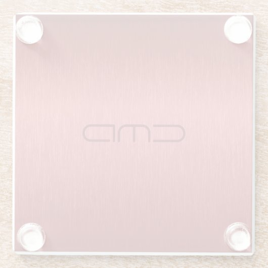 Monogram metaal rode achtergrond glazen onderzetter (Achterkant)