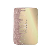 Monogram metaal Roos Gold + 14.000 glitterdruppels Badmat (Voorkant Verticaal)