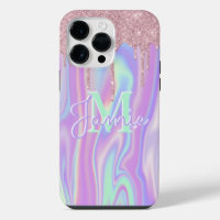 Monogram metaal Roos Gold Glitter & Iridescent