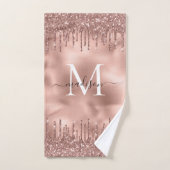 Monogram metaal Roos Goud Roze Drijvende Glitter Bad Handdoek (Handdoek)
