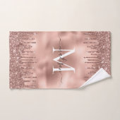 Monogram metaal Roos Goud Roze Drijvende Glitter Bad Handdoek (Handdoek)
