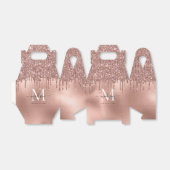 Monogram Metaal Roze Goud Roze Glitterslijpsels Bedankdoosjes (Uitgevouwen)