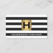 Monogram metaal / strepen visitekaartje (Voorkant)