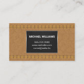 Monogram metaal Trim | Dubbel gelabeld tin-leder Visitekaartje (Achterkant)