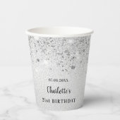 Monogram metaal verguld zilverglitter papieren bekers (Voorkant)