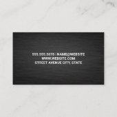 Monogram | Metaal vierkant | Zwarte textuur Visitekaartje (Achterkant)