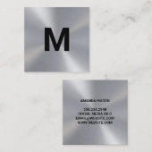 Monogram | Metaal Vierkante Visitekaartje (Voorkant / Achterkant)