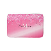 Monogram metaal warmroze druppelaar glitter (tapij badmat (Voorkant)