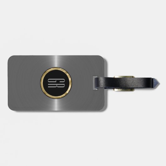 Monogram Metaal Zilver Roestvrij Staal Kijk Bagagelabel (Achterkant horizontaal)