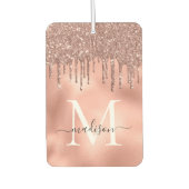 Monogram Metaalachtig Roos Gold Roze Glitter Drive Luchtverfrisser (Voorkant)