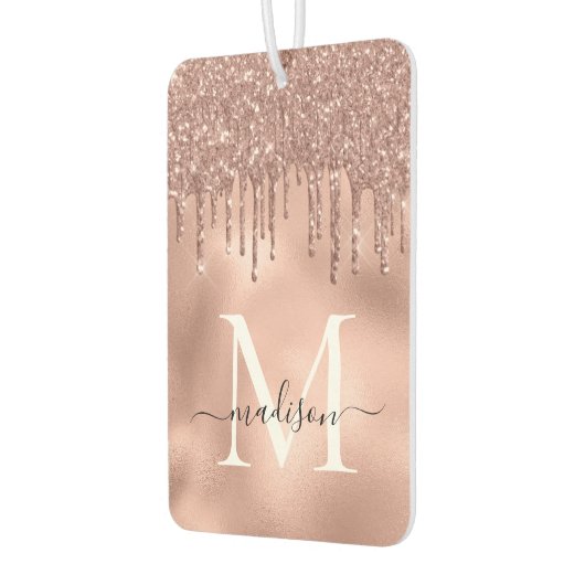 Monogram Metaalachtig Roos Gold Roze Glitter Drive Luchtverfrisser (Links)