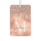 Monogram Metaalachtig Roos Gold Roze Glitter Drive Luchtverfrisser (Achterkant)