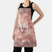 Monogram Metaalachtig Roos Gold Roze Glitter Drive Schort (Insitu)