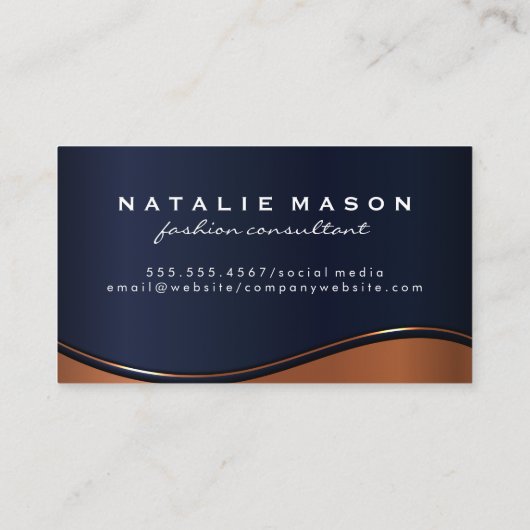 Monogram | Metaalgolf Visitekaartje (Achterkant)