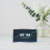 Monogram | Metaalgrens | Financieel schema Visitekaartje (Staand voorkant)
