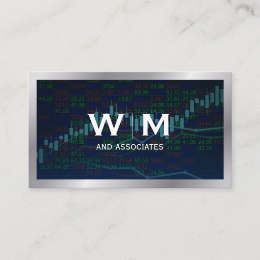 Monogram | Metaalgrens | Financieel schema Visitekaartje (Voorkant)