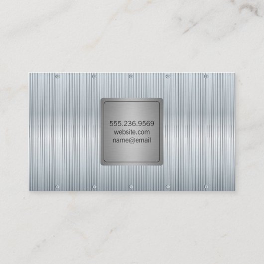 Monogram | Metalen achtergrond Visitekaartje (Achterkant)