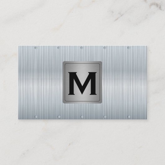 Monogram | Metalen achtergrond Visitekaartje (Voorkant)