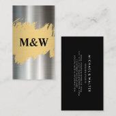 Monogram | Metalen aluminium achtergrond Visitekaartje (Voorkant / Achterkant)