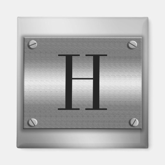 Monogram metalen Lijst met schroefmagneet Magneet (Voorkant)