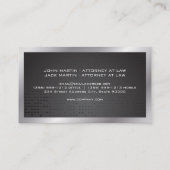 Monogram | metalen rand | Zilveren rand Visitekaartje (Achterkant)