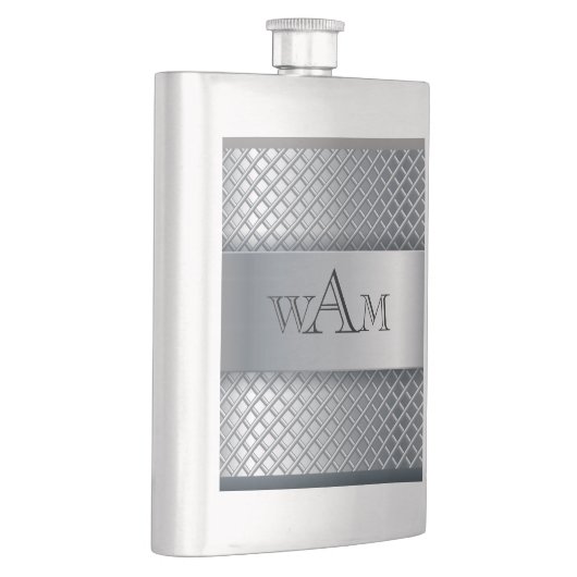 Monogram Metalen Textuur Klassieke Flask Flacon (Rechts)