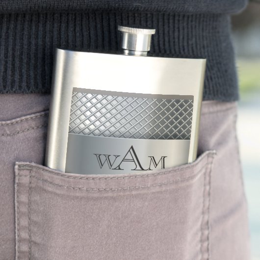 Monogram Metalen Textuur Klassieke Flask Flacon (Voorbeeld)
