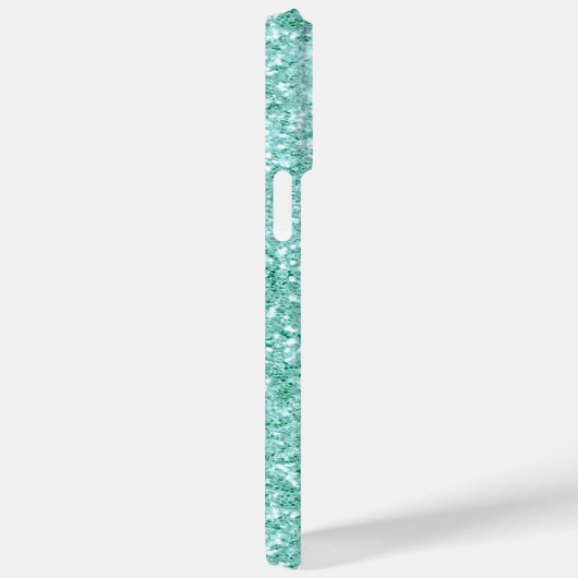 Monogram Metallic Aqua Blue Glitter Drip Android + Case-Mate iPhone Case (Achterkant / Rechts)