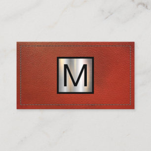 Monogram Metallic Banner   Rood leder met titel Visitekaartje