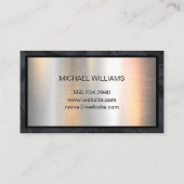 Monogram Metallic Banner | Zwart verkreukeld papie Visitekaartje (Achterkant)