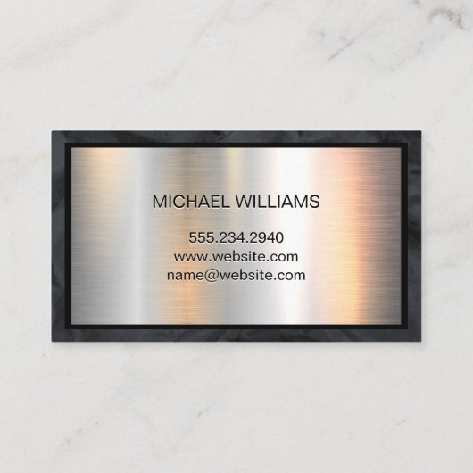 Monogram Metallic Banner | Zwart verkreukeld papie Visitekaartje (Achterkant)