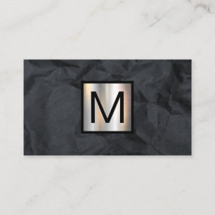 Monogram Metallic Banner Zwart verkreukeld papie Visitekaartje