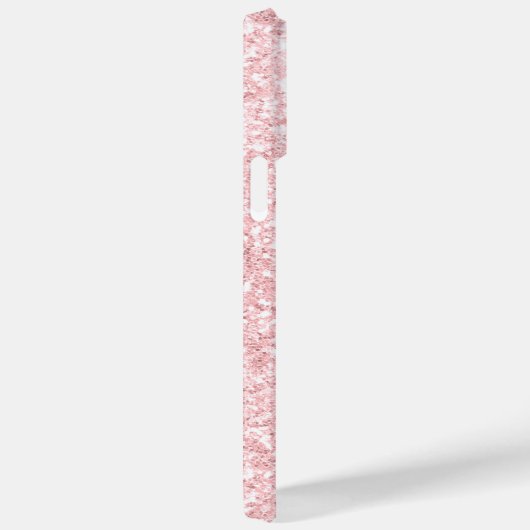 Monogram Metallic Blush Roze Dripping Glitter Case-Mate iPhone Case (Achterkant / Rechts)