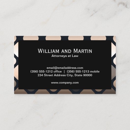 Monogram | Metallic Geometrische Patronen Rand Visitekaartje (Achterkant)