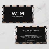 Monogram | Metallic Geometrische Patronen Rand Visitekaartje (Voorkant / Achterkant)