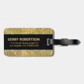 Monogram Metallic Gold Damask Bagagelabel (Achterkant horizontaal)