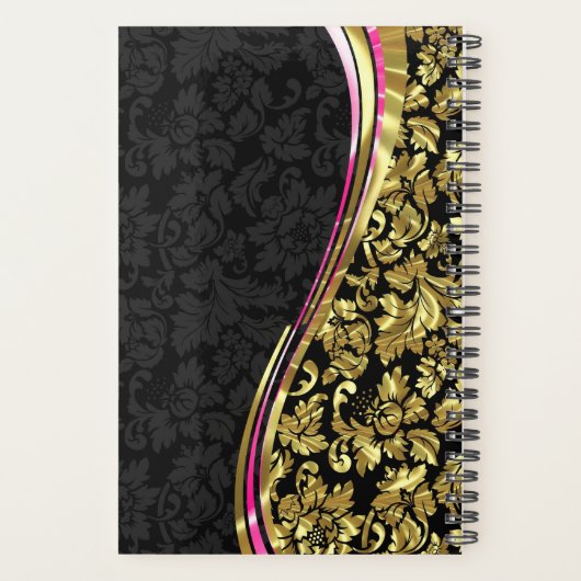 Monogram Metallic Gold Damask Planner (Achterkant)