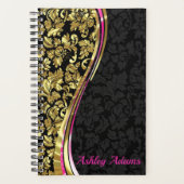 Monogram Metallic Gold Damask Planner (Voorkant)