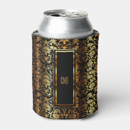 Monogram Metallic Gold en Black Damask Blikjeskoeler