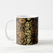 Monogram Metallic Gold en Black Damask Koffiemok (Links)